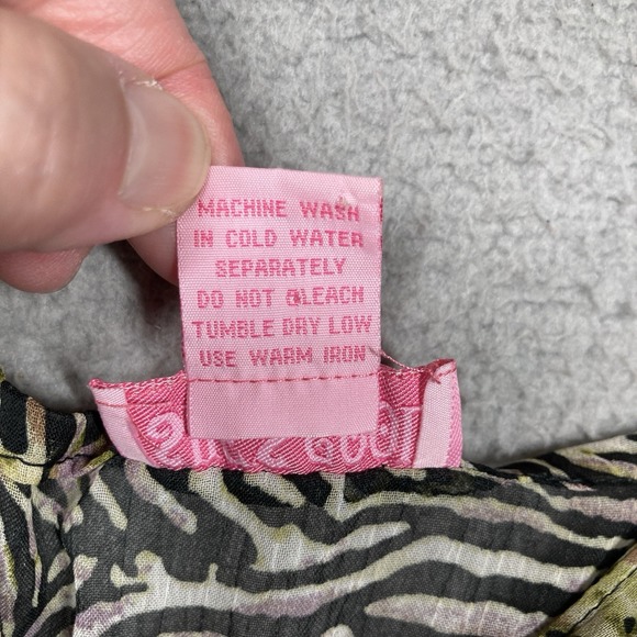 She's Cool Midi Sun Dress Womens Juniors XL Green Zebra Print‎ Babydoll Lined - Picture 8 of 14